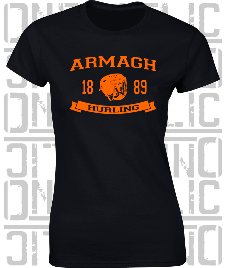 Hurling Helmet Design - Ladies Skinny-Fit T-Shirt - Armagh