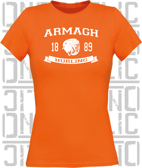 Hurling Helmet Design - Ladies Skinny-Fit T-Shirt - Armagh