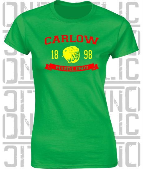 Hurling Helmet Design - Ladies Skinny-Fit T-Shirt - Carlow