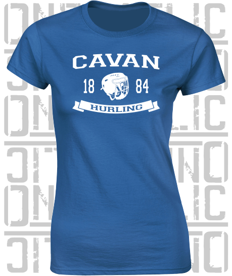 Hurling Helmet Design - Ladies Skinny-Fit T-Shirt - Cavan