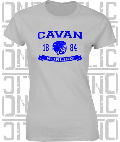 Hurling Helmet Design - Ladies Skinny-Fit T-Shirt - Cavan