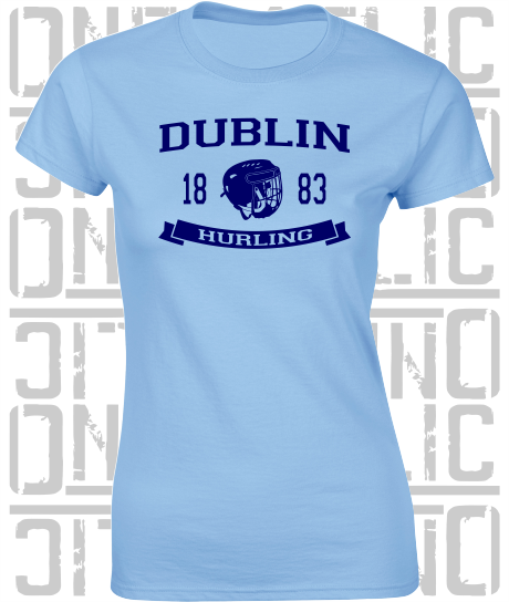 Hurling Helmet Design Ladies Skinny-Fit T-Shirt - All Counties Available