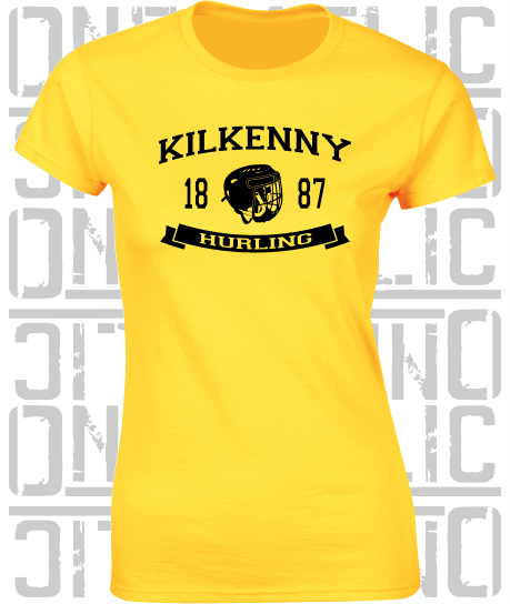 Hurling Helmet Design Ladies Skinny-Fit T-Shirt - All Counties Available