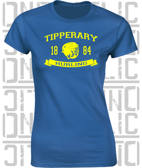 Hurling Helmet Design - Ladies Skinny-Fit T-Shirt - Tipperary