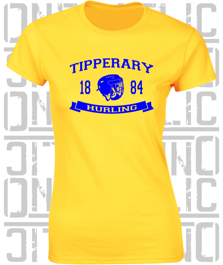 Hurling Helmet Design Ladies Skinny-Fit T-Shirt - All Counties Available