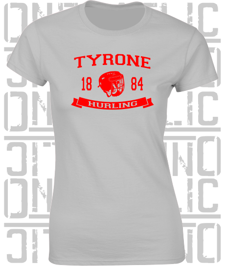 Hurling Helmet Design - Ladies Skinny-Fit T-Shirt - Tyrone