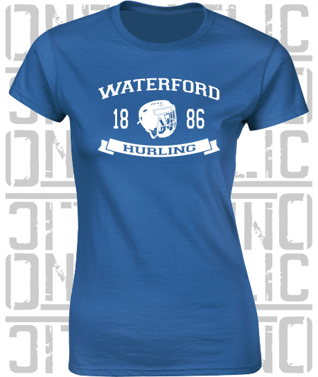 Hurling Helmet Design Ladies Skinny-Fit T-Shirt - All Counties Available