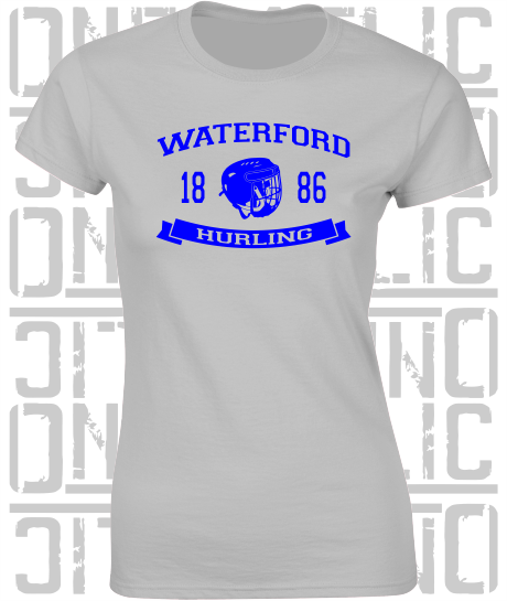 Hurling Helmet Design Ladies Skinny-Fit T-Shirt - All Counties Available