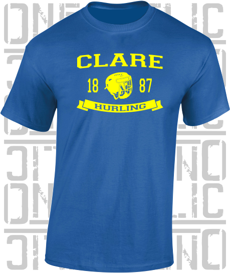 Hurling Helmet T-Shirt - Adult - Clare