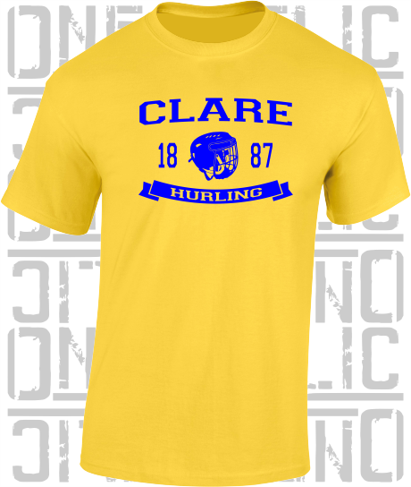 Hurling Helmet T-Shirt - Adult - Clare