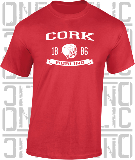 Hurling Helmet T-Shirt - Adult - Cork