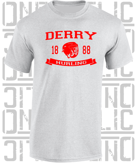 Hurling Helmet T-Shirt - Adult - Derry