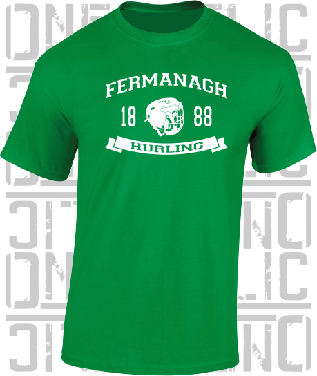 Hurling Helmet T-Shirt - Adult - Fermanagh