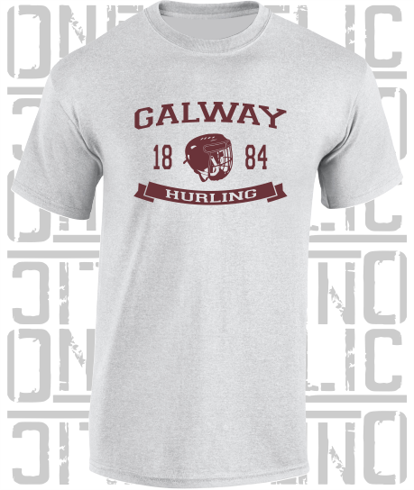 Hurling Helmet T-Shirt - Adult - Galway