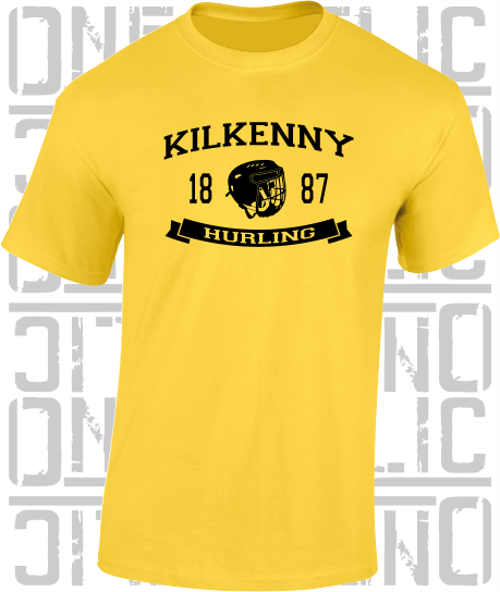 Hurling Helmet T-Shirt - Adult - Kilkenny