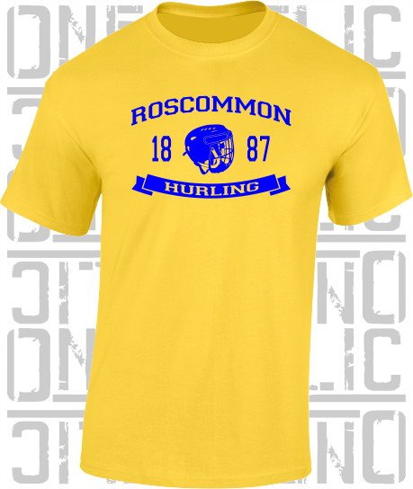 Hurling Helmet T-Shirt - Adult - Roscommon