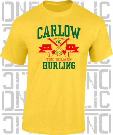 Crossed Hurls Hurling T-Shirt Adult - Carlow