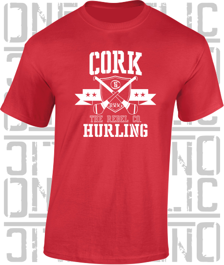 Crossed Hurls Hurling T-Shirt Adult - Cork