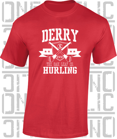 Crossed Hurls Hurling T-Shirt Adult - Derry