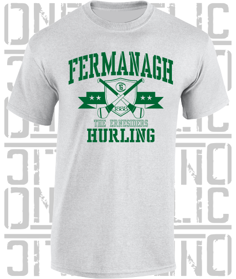 Crossed Hurls Hurling T-Shirt Adult - Fermanagh