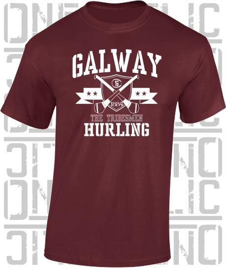 Crossed Hurls Hurling T-Shirt Adult - Galway