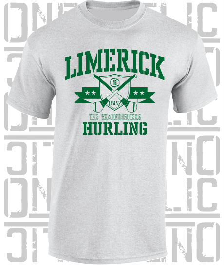 Crossed Hurls Hurling T-Shirt Adult - Limerick