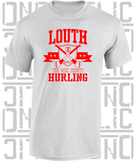 Crossed Hurls Hurling T-Shirt Adult - Louth