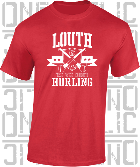 Crossed Hurls Hurling T-Shirt Adult - Louth