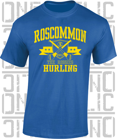 Crossed Hurls Hurling T-Shirt Adult - Roscommon