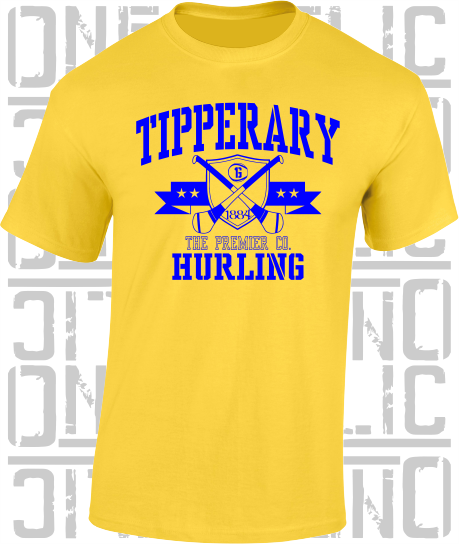 Crossed Hurls Hurling T-Shirt Adult - Tipperary