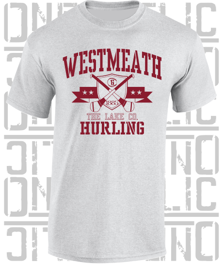 Crossed Hurls Hurling T-Shirt Adult - Westmeath