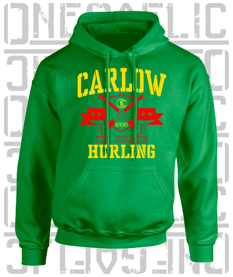 Crossed Hurls Hurling Hoodie - Adult - Carlow