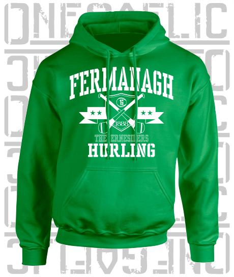 Crossed Hurls Hurling Hoodie - Adult - Fermanagh