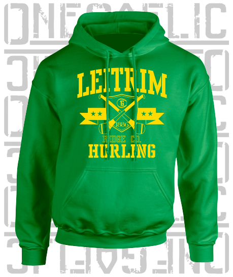 Crossed Hurls Hurling Hoodie - Adult - Leitrim