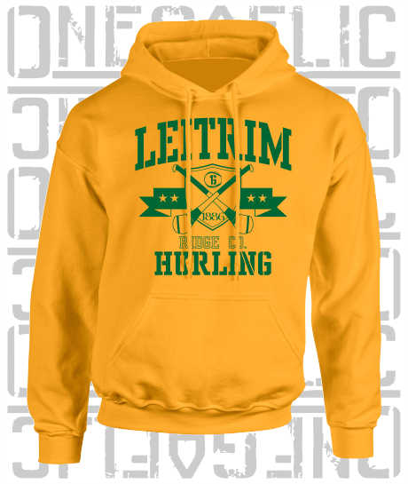 Crossed Hurls Hurling Hoodie - Adult - Leitrim