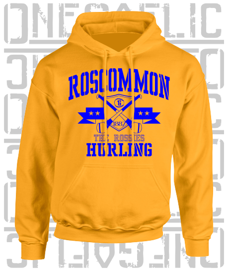 Crossed Hurls Hurling Hoodie - Adult - Roscommon