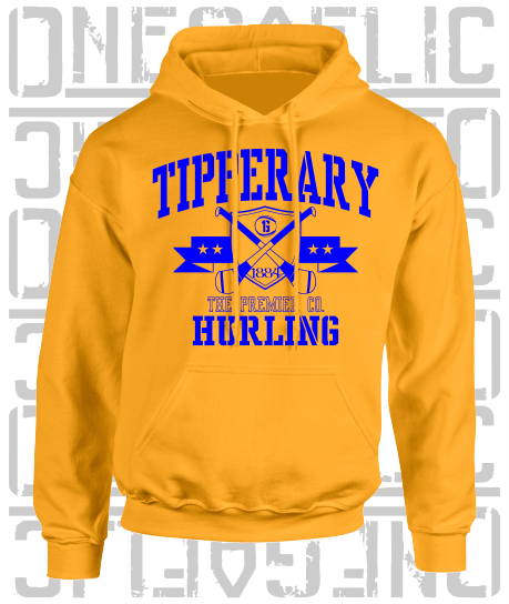 Crossed Hurls Hurling Hoodie - Adult - Tipperary