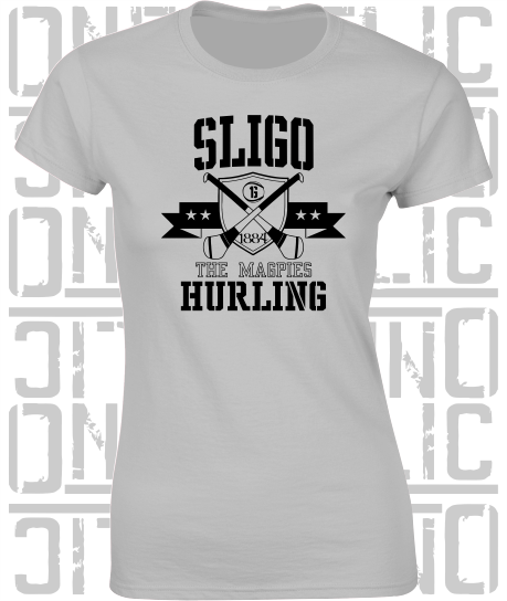 Crossed Hurls Hurling T-Shirt - Ladies Skinny-Fit - Sligo