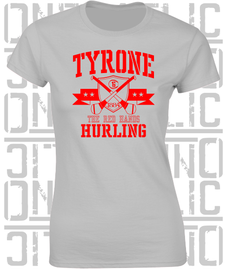 Crossed Hurls Hurling T-Shirt - Ladies Skinny-Fit - Tyrone