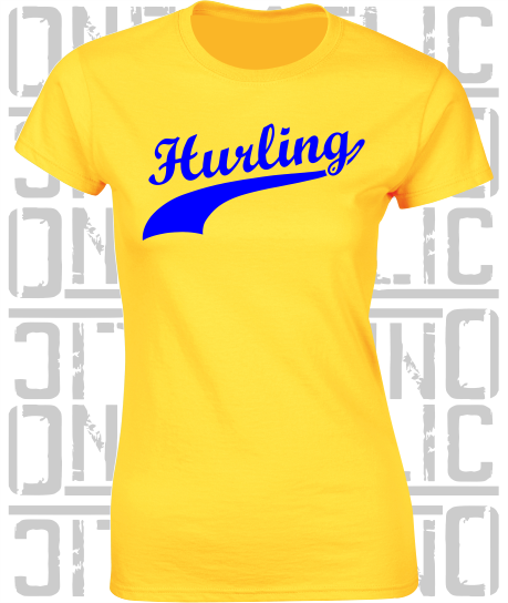 Hurling Swash - Ladies Skinny-Fit T-Shirt - Roscommon