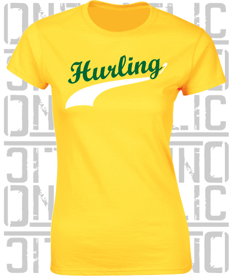 Hurling Swash - Ladies Skinny-Fit T-Shirt - Offaly
