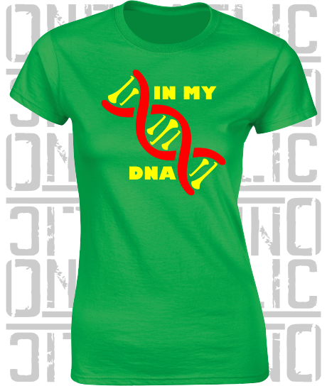 In My DNA Hurling / Camogie Ladies Skinny-Fit T-Shirt - Carlow