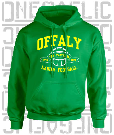 Ladies Football - Gaelic - Adult Hoodie - Offaly