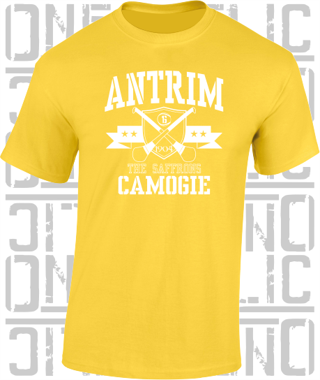 Crossed Hurls Camogie T-Shirt Adult - Antrim