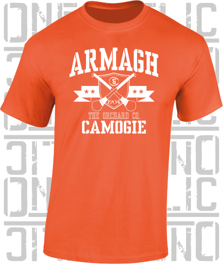 Crossed Hurls Camogie T-Shirt Adult - Armagh