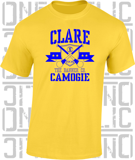 Crossed Hurls Camogie T-Shirt Adult - Clare
