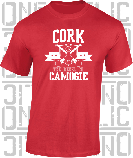Crossed Hurls Camogie T-Shirt Adult - Cork