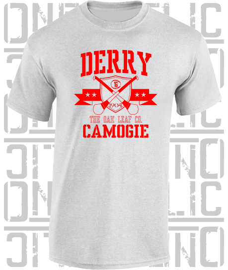 Crossed Hurls Camogie T-Shirt Adult - Derry