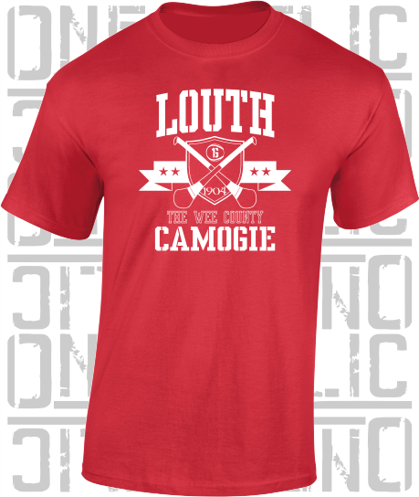 Crossed Hurls Camogie T-Shirt Adult - Louth