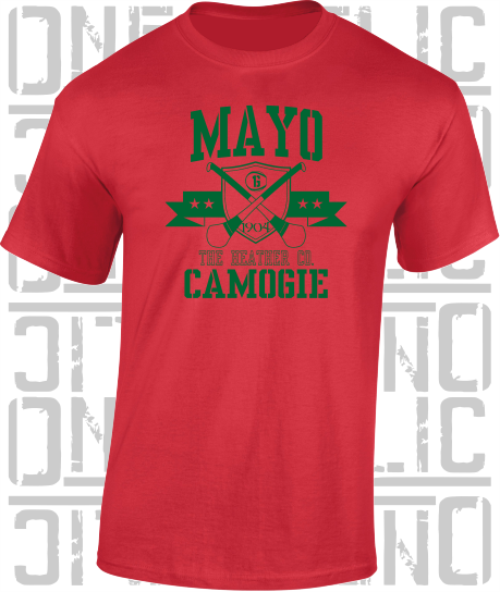 Crossed Hurls Camogie T-Shirt Adult - Mayo
